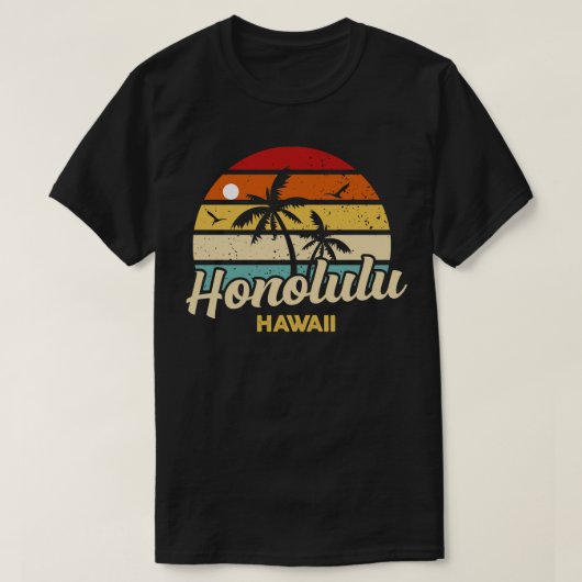 Honolulu City Hawaii Vintag Distressed TShirt (Design vorne)
