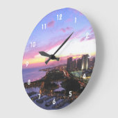 Honolulu cityscape Hawaii Große Wanduhr (Winkel)