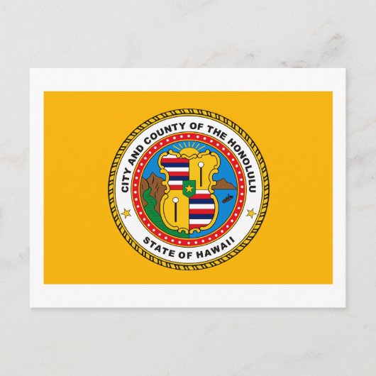 Honolulu Flag Postcard Postkarte (Vorderseite)