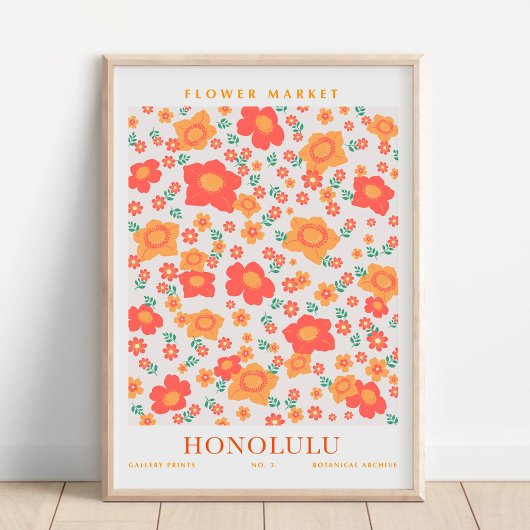 Honolulu Flower Market Botanischer Garten Poster