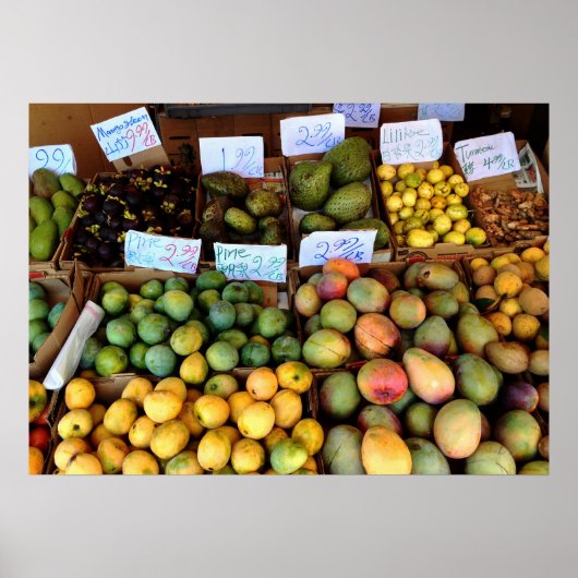 Honolulu Fruchtmarkt Poster (Vorne)