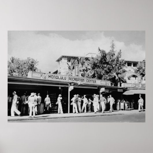 Honolulu, HA - Ansicht des Honolulu Poster (Vorne)