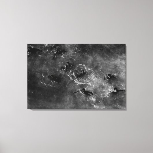 Honolulu, HA - Taucherboys in der Nähe von Honolul Leinwanddruck (Vorderseite)