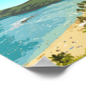 Honolulu Hanauma Bay Beach Hawaii Vintag Poster (Ecke)