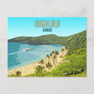 Honolulu Hanauma Bay Strand Hawaii Vintage Postkarte