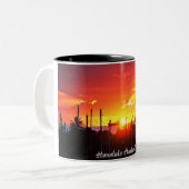 Honolulu Harbour Sunset Zweifarbige Tasse (Vorderseite Links)