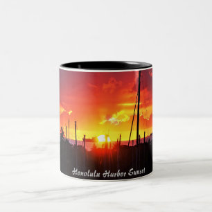 Honolulu Harbour Sunset Zweifarbige Tasse