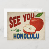 Honolulu Hawaii Apple - Vintage Travel Postkarte (Vorne/Hinten)