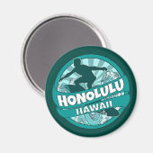 Honolulu Hawaii aquamariner Surf-Logo-Magnet Magnet (Vorderseite/Rückseite)