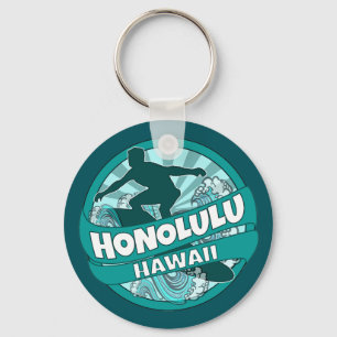 Honolulu Hawaii aquamarines Surflogo Schlüsselanhä Schlüsselanhänger