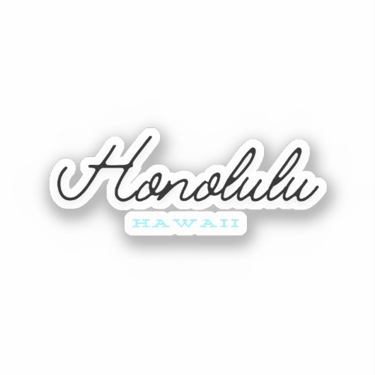 Honolulu Hawaii Aufkleber (Vorderseite)