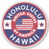HONOLULU, Hawaii Aufkleber (Vorderseite)