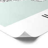 Honolulu Hawaii Blue Water Street Karte Poster (Ecke)