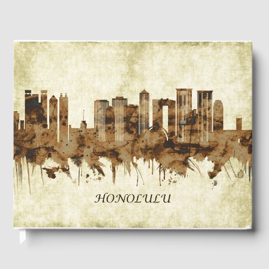 Honolulu Hawaii Cityscape Gästebuch (Vorderseite)