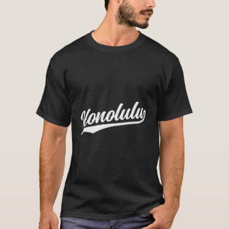 Honolulu Hawaii Cool Retro Script 1970S Weißer Tex T-Shirt