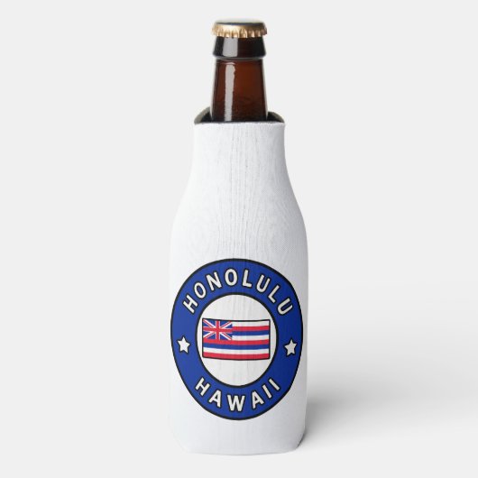 Honolulu Hawaii Flaschenkühler (Flaschenvorderseite)