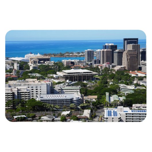 Honolulu Hawaii Foto Magnet (Horizontal)