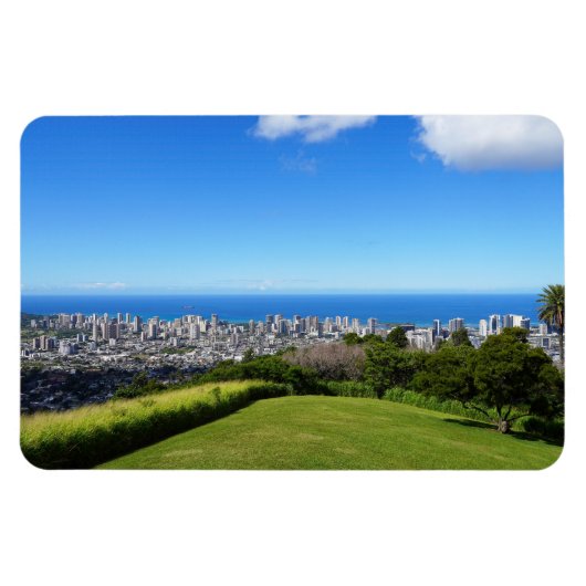 Honolulu Hawaii Foto Magnet (Horizontal)