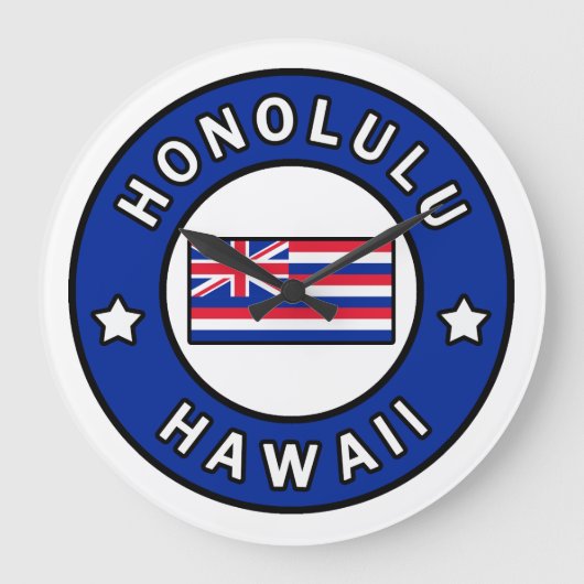 Honolulu Hawaii Große Wanduhr (Vorderseite)
