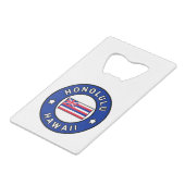 Honolulu Hawaii Kreditkartenflaschenöffner (Vorderseite Schrägansicht)