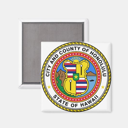 Honolulu Hawaii Magnet (Vorderseite/Rückseite)