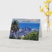 Honolulu, Hawaii malerisches Stadtbild Karte (Gelbe Blume)