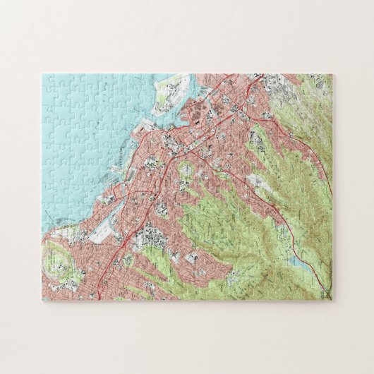 Honolulu Hawaii Map (1983) Puzzle (Horizontal)