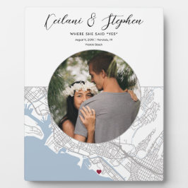 Honolulu Hawaii Map Wedding Verlobung Foto Gift Fotoplatte