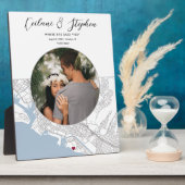 Honolulu Hawaii Map Wedding Verlobung Foto Gift Fotoplatte (Seite)