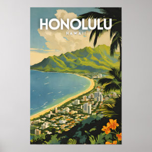 Honolulu Hawaii Nostalgic Poster