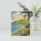 Honolulu Hawaii Nostalgic Postkarte (Stehend Vorderseite)
