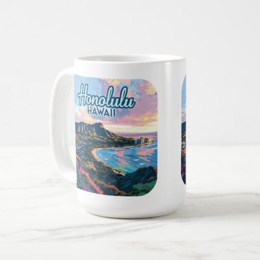 Honolulu Hawaii Oahu Waikiki Beach Diamondhead Kaffeetasse (Vorderseite Links)