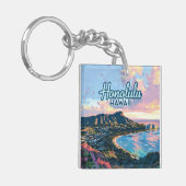 Honolulu Hawaii Oahu Waikiki Beach Diamondhead Schlüsselanhänger (Vorderseite links)