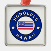Honolulu Hawaii Ornament Aus Metall (Vorne)