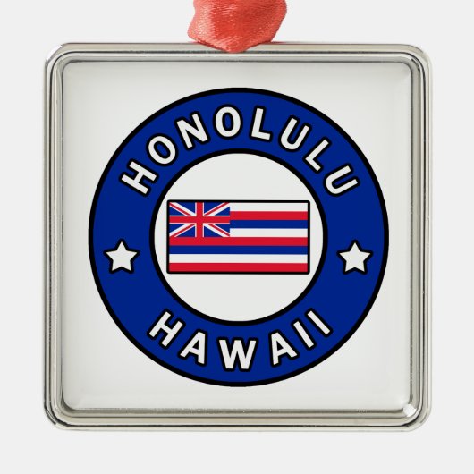 Honolulu Hawaii Ornament Aus Metall (Vorne)