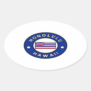 Honolulu Hawaii Ovaler Aufkleber