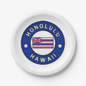 Honolulu Hawaii Pappteller (Vorderseite)