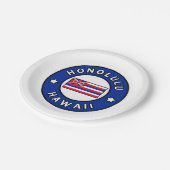 Honolulu Hawaii Pappteller (Schrägansicht)