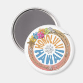 Honolulu Hawaii Pastellmagnet Blume Magnet (Vorderseite/Rückseite)