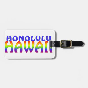 Honolulu Hawaii-Regenbogenworte Gepäckanhänger