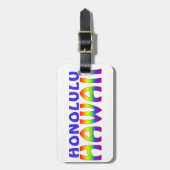 Honolulu Hawaii-Regenbogenworte Gepäckanhänger (Vorderseite vertikal)