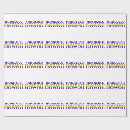 Honolulu Hawaii Regenbogenworte Packpapier (Flach)