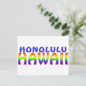Honolulu Hawaii-Regenbogenworte Postkarte (Stehend Vorderseite)