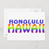 Honolulu Hawaii-Regenbogenworte Postkarte (Vorne/Hinten)