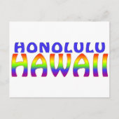 Honolulu Hawaii-Regenbogenworte Postkarte (Vorderseite)