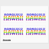Honolulu Hawaii Regenbogenwörter Rechteck Aufklebe Rechteckiger Aufkleber (Blatt)