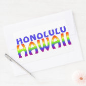 Honolulu Hawaii Regenbogenwörter Rechteck Aufklebe Rechteckiger Aufkleber (Umschlag)