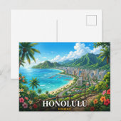 Honolulu Hawaii Reise Postkarte (Vorne/Hinten)