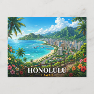 Honolulu Hawaii Reise Postkarte
