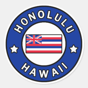 Honolulu Hawaii Runder Aufkleber